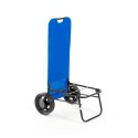 Carrello da spiaggia blu pieghevole con ruote grandi per sabbia