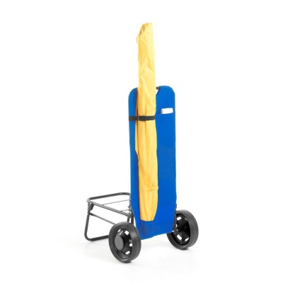 Carrello portaoggetti mare con supporto e cinghia per ombrellone